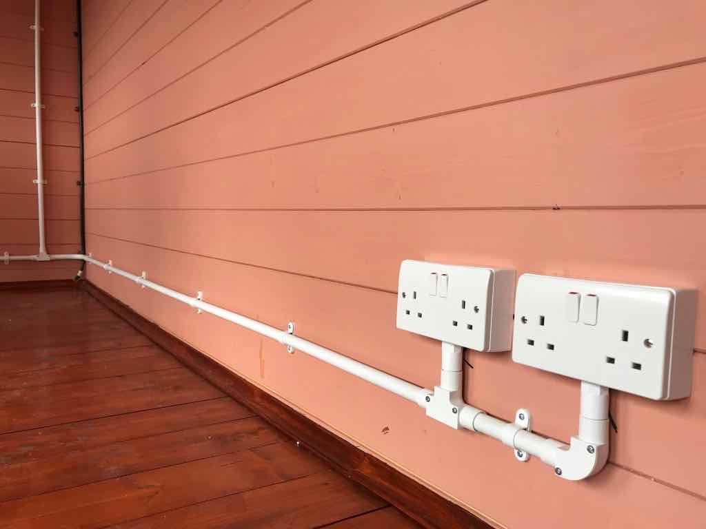 Sockets wired in conduit